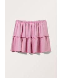 Monki - Washed Ruffled Mini Skirt - Lyst