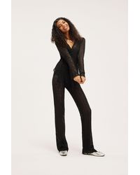 Monki - Structured Lace Trousers - Lyst