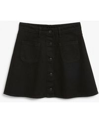 Monki - Black A-line Mini Skirt - Lyst