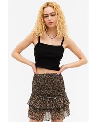 Monki - Smocked Ruffle Mini Skirt - Lyst