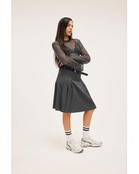 Monki - Side Pleated Midi Tennis Skirt - Lyst