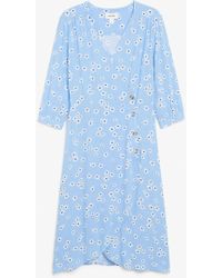 monki buttoned wrap dress