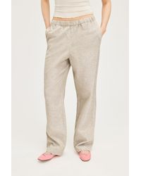 Monki - Relaxed Fit Linen Blend Trousers - Lyst