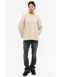 Monki - Oversized Cable Knit Sweater - Lyst