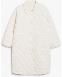 Monki Reversible Quilted Coat - White