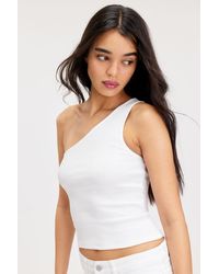 Monki - One-shoulder Fitted Tank Top - Lyst