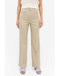Monki Synthetic Boot Leg Trousers in 