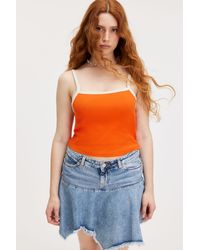 Monki - Cropped Ribbed Singlet - Lyst