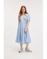 Monki - Short Sleeve Maxi Wrap Dress - Lyst