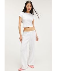 Monki - Loose Pull-on Cotton Trousers - Lyst