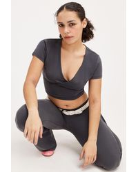 Monki - Cropped Fitted Modal Top - Lyst