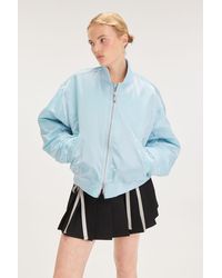 Monki - Loose Satin Bomber Jacket - Lyst