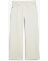 Monki - Naoki Low Waist Straight White Jeans - Lyst