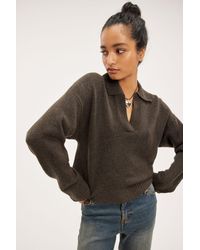 Monki - Soft Knit Polo Sweater - Lyst