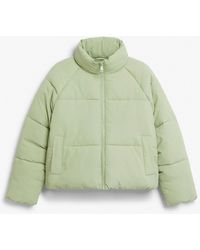 monki longline grid puffer jacket