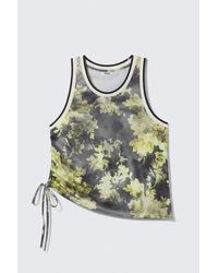 Monki - Mesh Drawstring Tank Top - Lyst