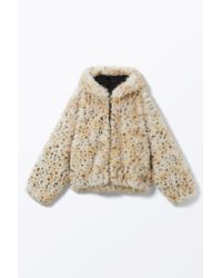 Monki - Kunstpelzjacke Mit Kapuze - Lyst