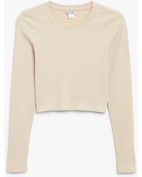 Monki - Ribbed Long-sleeve Top - Lyst