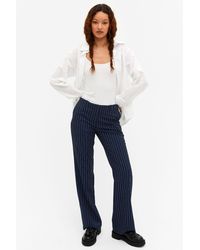 Monki - Low Waist Tailored Bootcut Trousers - Lyst