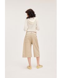 Monki - Cropped Twill Trousers - Lyst