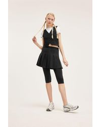 Monki - Black Pleated Mini Skirt - Lyst