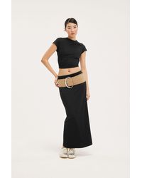 Monki - Black Jersey Pencil Skirt - Lyst
