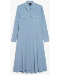 Monki Utility Shirt Dress - Blue