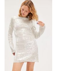 Monki - Sequin Open Back Mini Dress - Lyst