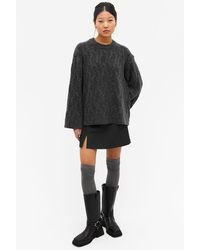 Monki - Oversized Cable Knit Sweater - Lyst