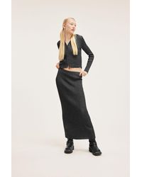Monki - Rib Knit Maxi Skirt - Lyst