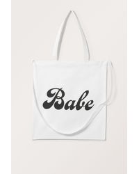 Monki - Printed Canvas Tote Bag - Lyst