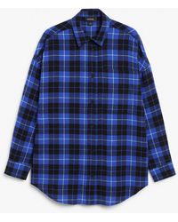 Monki - Light-weight Loose Fit Flannel Shirt - Lyst