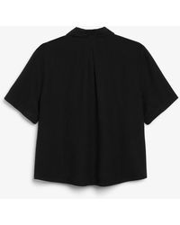 Monki - Kurzärmeliges hemd aus leinenmischung - Lyst