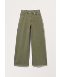 Monki - Weite Twill-Hose Mit Normaler Taille - Lyst