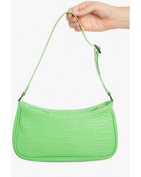 Monki - Bright Green Faux Croc Small Hand Bag - Lyst