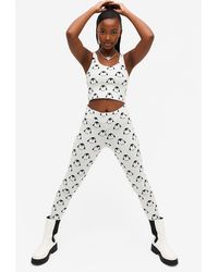 Monki Cropped Tank Top With Penguin Print - Multicolour