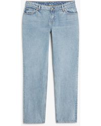 Monki - Tief sitzende jeans moop mit geradem bein blau - Lyst
