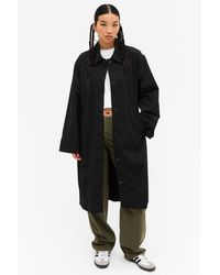 Monki - Black Single-breasted Water-repellent Coat - Lyst
