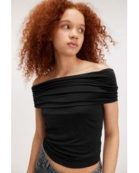Monki - Fitted Sleeveless Off-shoulder Top - Lyst