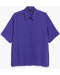 Monki - Textured Short Sleeve Shirt - Lyst