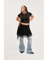 Monki - Lace Ruffle Mini Skirt - Lyst