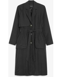 Monki Soft Trench Coat - Black