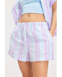 Monki - Linen Blend Mini Shorts - Lyst