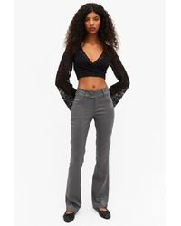 Monki - Low Waist Flared Tailored Trousers - Lyst