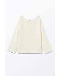 Monki - Lockerer Grobstrick-Pullover Mit Seitenschlitzen - Lyst