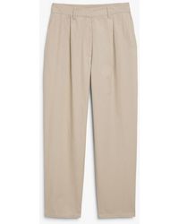 Monki - Chino Trousers Relaxed Beige - Lyst