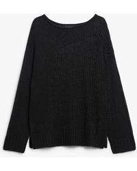 Monki - Open Knit Loose Distressed Sweater - Lyst