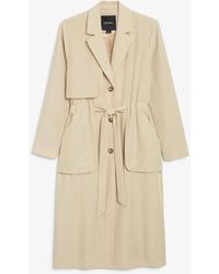 Monki Soft Trench Coat - Natural