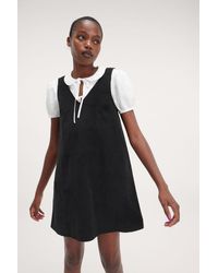 Monki - Mini Corduroy Pinafore Dress - Lyst