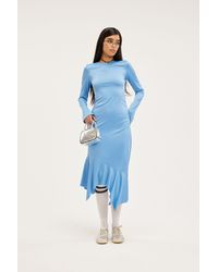 Monki - Long Sleeved Asymmetric Dress - Lyst